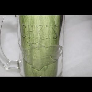 Personalized Fish etched glass